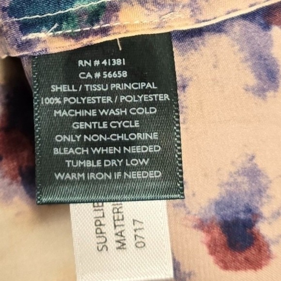 Lauren Ralph Lauren Womens M Floral Shirt Button Up Long Sleeve Burgundy Green - Picture 5 of 7